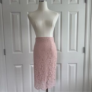 Lulus Just Like a Dream Pink Lace Pencil Skirt  Cocktail Date Night Mini Size S